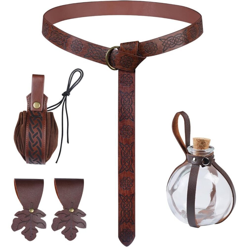 Women Renaissance Accessories Medieval Viking Belt Set 6 Pieces Costume